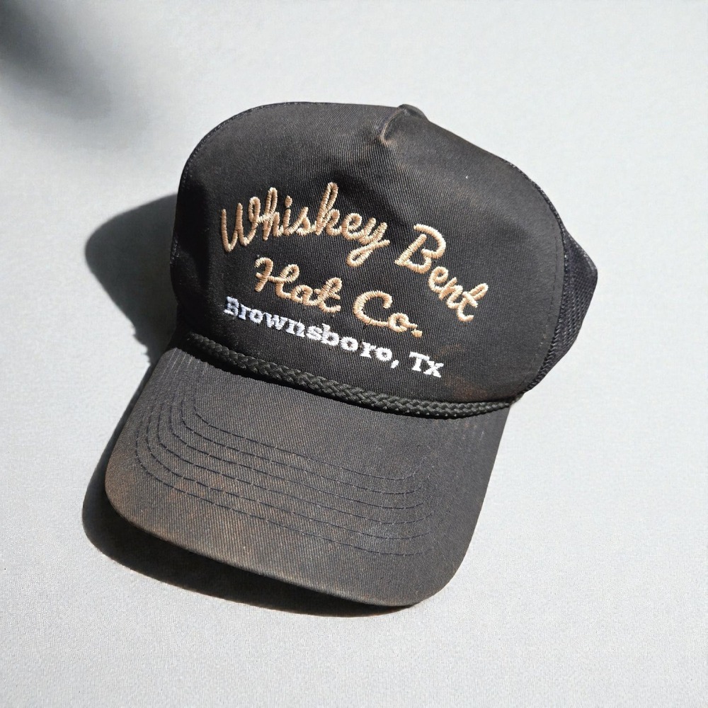 Whiskey Bent‎ Hat Co Trucker Hat Black Brownsboro Texas OSFA Snapback Roper Cap - Picture 3 of 10